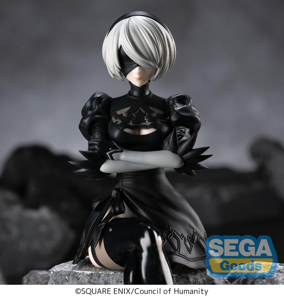 NieR:Automata Ver1.1a PM Perching PVC Statue 2B 13cm - Scale Statue - Sega - Hobby Figures UK