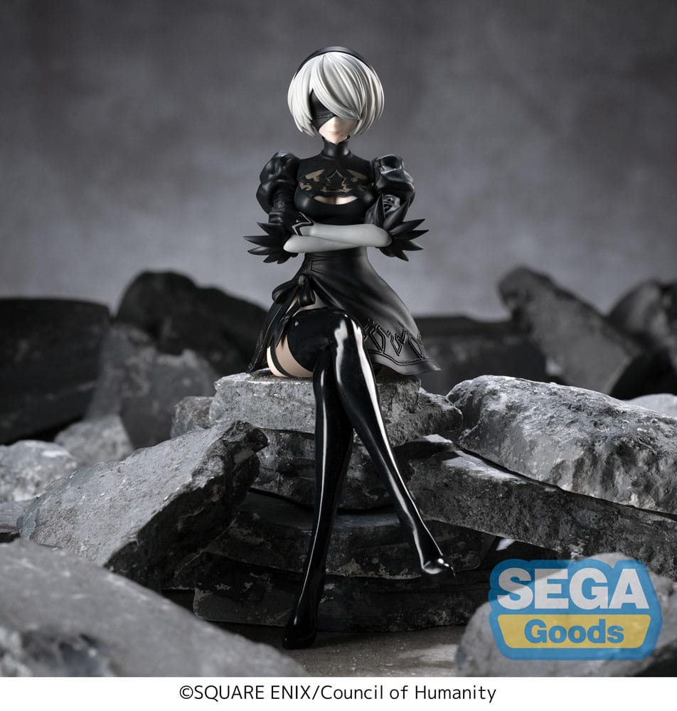 NieR:Automata Ver1.1a PM Perching PVC Statue 2B 13cm - Scale Statue - Sega - Hobby Figures UK