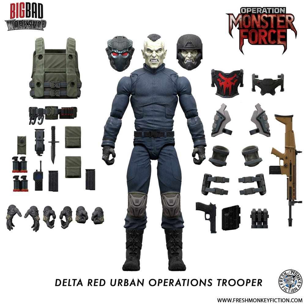 Operation: Monster Force Action Figure 1/12 Delta Red Urban Operations  Trooper 15cm