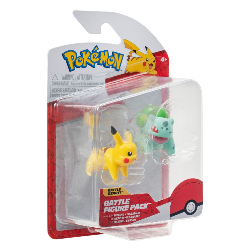 Pokémon Battle Figure First Partner Set Figure 2-Pack Bulbasaur #2, Pikachu #1 - Mini Figures - Jazwares - Hobby Figures UK