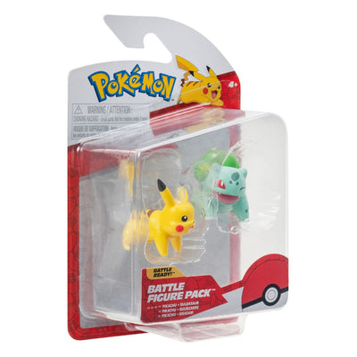 Pokémon Battle Figure First Partner Set Figure 2-Pack Bulbasaur #2, Pikachu #1 - Mini Figures - Jazwares - Hobby Figures UK