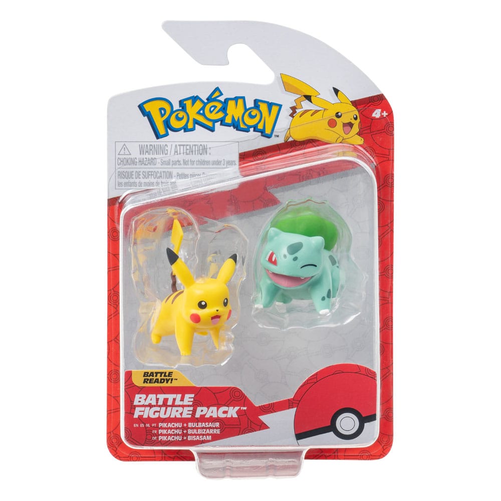 Pokémon Battle Figure First Partner Set Figure 2-Pack Bulbasaur #2, Pikachu #1 - Mini Figures - Jazwares - Hobby Figures UK