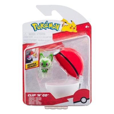 Pokémon Clip'n'Go Poké Balls Sprigatito with Poké Ball - Mini Figures - Jazwares - Hobby Figures UK