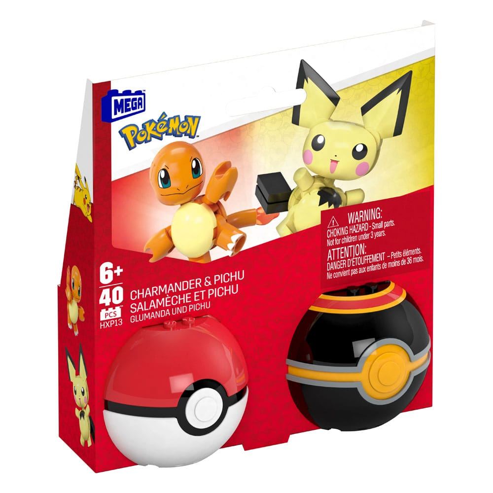 Pokémon MEGA Construction Set Poké Ball Collection: Charmander & Pichu - Construction Kit - Mattel - Hobby Figures UK