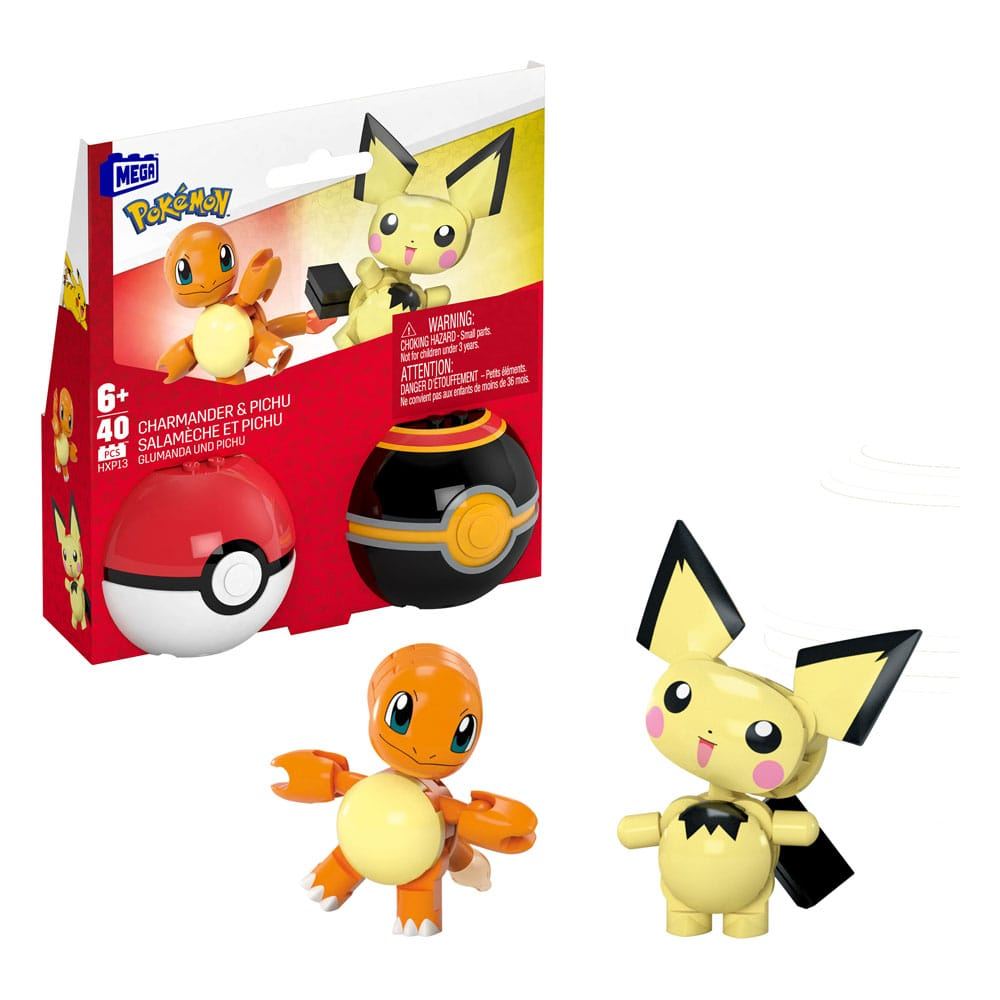 Pokemon MEGA Construction Set Poke Ball Collection Charmander Pichu Hobby Figures