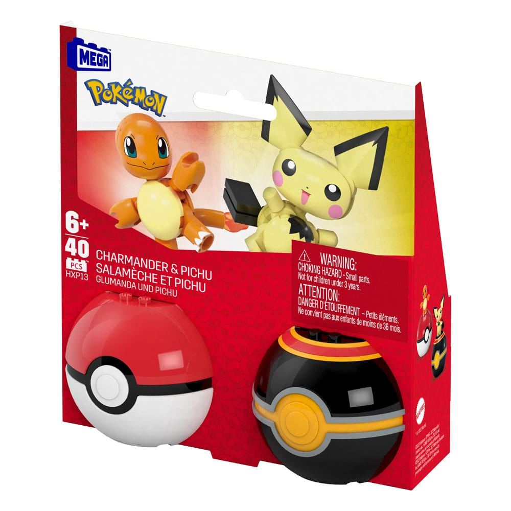 Pokemon MEGA Construction Set Poke Ball Collection Charmander Pichu Hobby Figures