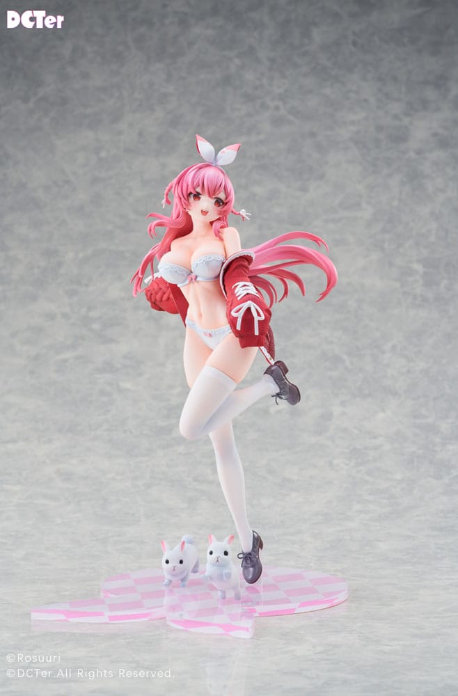 Rosuuri Original Character PVC Statue 1/7 White Rabbit Rosu Swimsuit Ver. DCTer 25cm - Scale Statue - DCTer - Hobby Figures UK