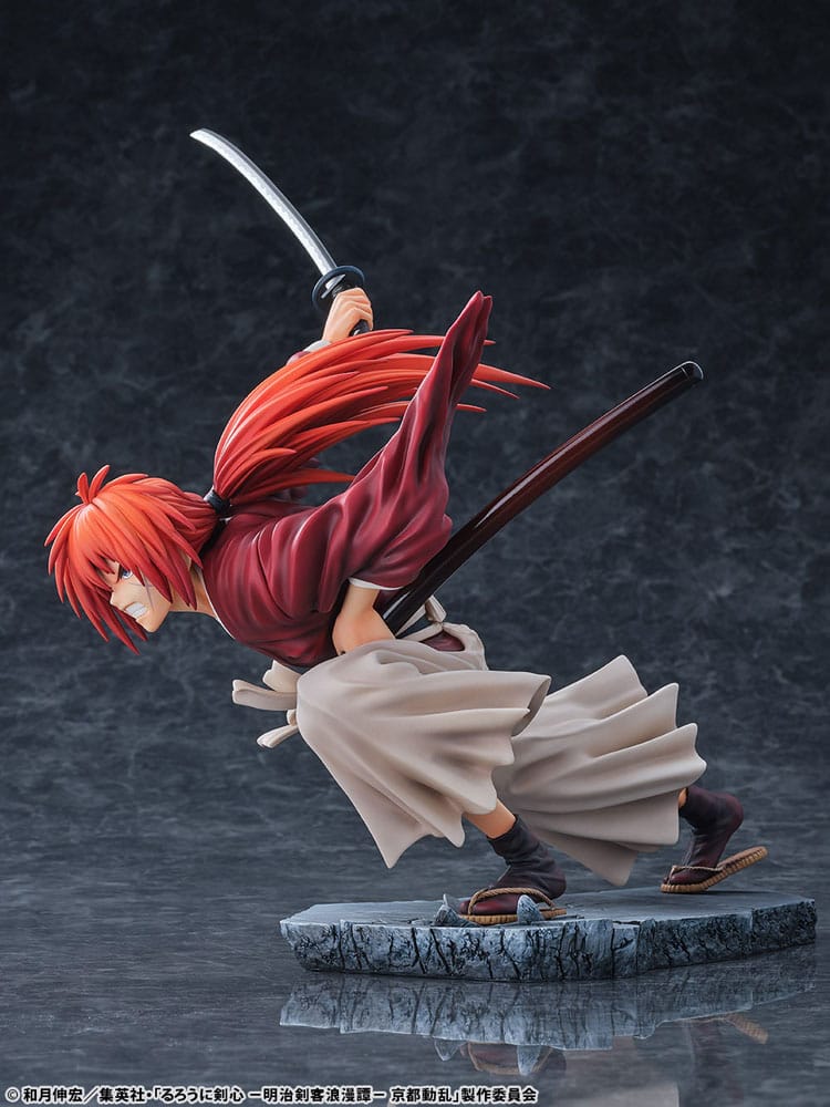 Rurouni Kenshin: Meiji Kenkaku Romantan Kyoto Douran PVC Statue 1/6 Kenshin Himura Amakakeruryuunohirameki Ver. 26cm - Scale Statue - Bellfine - Hobby Figures UK