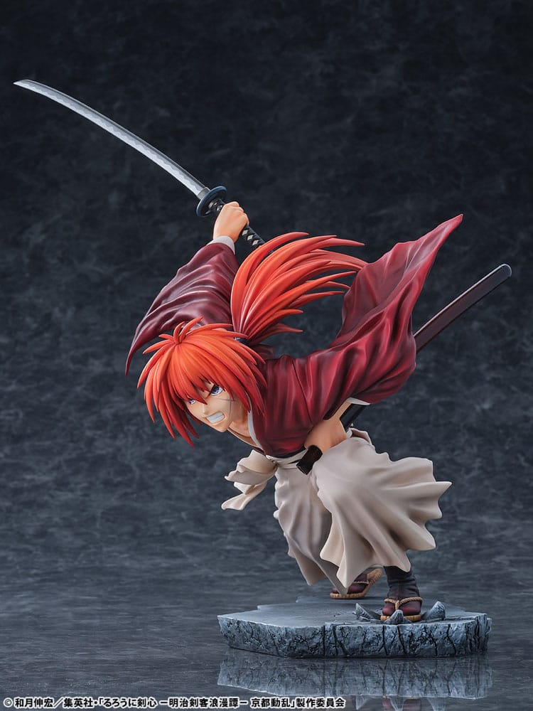 Rurouni Kenshin: Meiji Kenkaku Romantan Kyoto Douran PVC Statue 1/6 Kenshin Himura Amakakeruryuunohirameki Ver. 26cm - Scale Statue - Bellfine - Hobby Figures UK