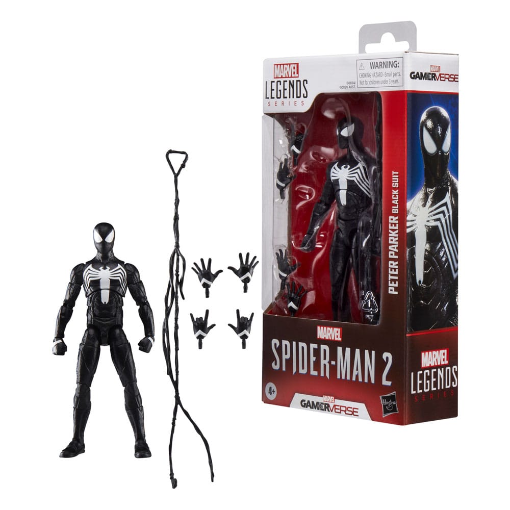 Spider-Man 2 Marvel Legends Gamerverse Action Figure Peter Parker (Black Suit) 15cm - Action Figures - Hasbro - Hobby Figures UK