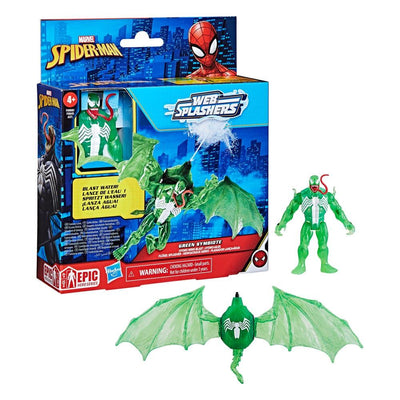 Spider-Man Epic Hero Series Web Splashers Action Figure Green Symbiote Hydro Wing Blast 10cm - Action Figures - Hasbro - Hobby Figures UK