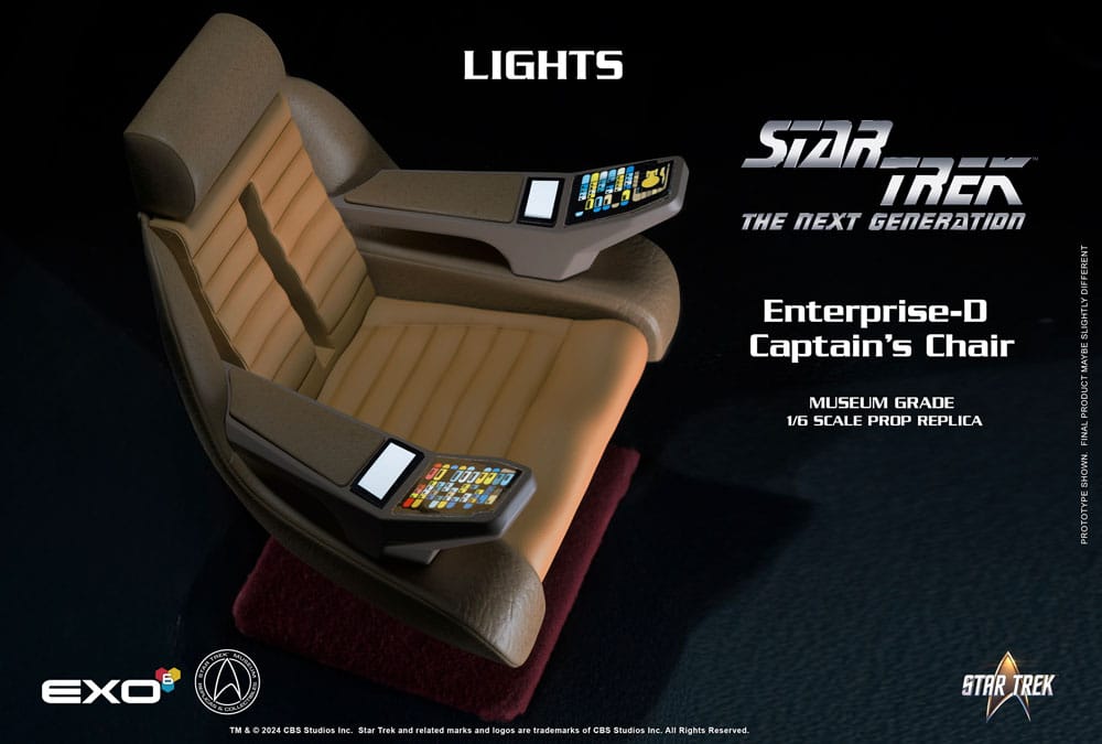 Star Trek: The Next Generation 1/6 Enterprise-D Captain's Chair 19cm - Scale Statue - EXO-6 - Hobby Figures UK