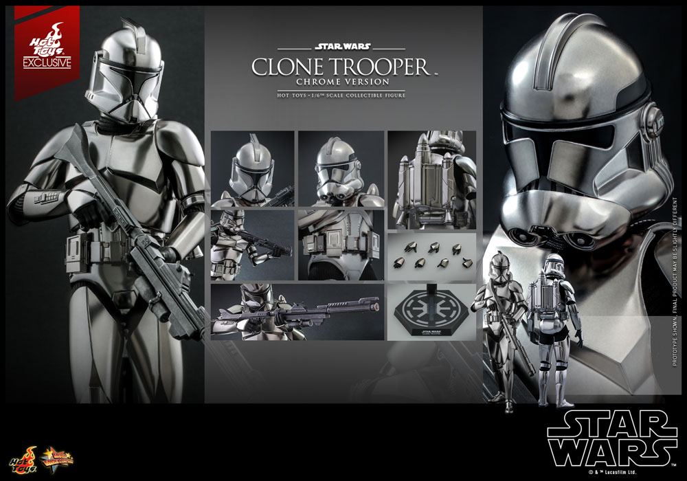 Star Wars Action Figure 1/6 Clone Trooper (Chrome Version) 2022 Convention Exclusive 30cm - Action Figures - Hot Toys - Hobby Figures UK