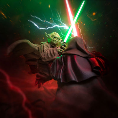 Star Wars Deluxe Art Scale Statue 1/10 Yoda vs Emperor Palpatine (CCXP Exclusive 2024) 31cm