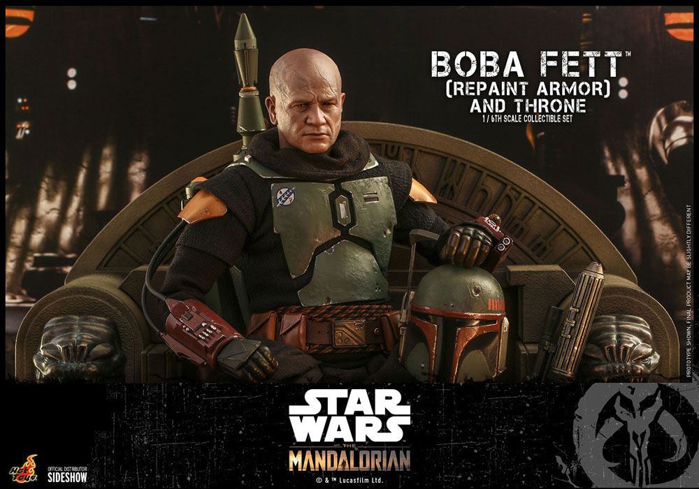 Star Wars The Mandalorian Action Figure 1/6 Boba Fett (Repaint Armor) and Throne 30cm - Action Figures - Hot Toys - Hobby Figures UK