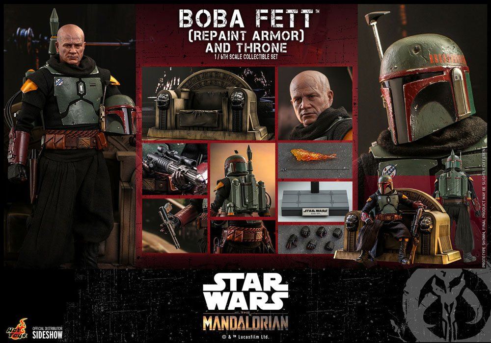 Star Wars The Mandalorian Action Figure 1/6 Boba Fett (Repaint Armor) and Throne 30cm - Action Figures - Hot Toys - Hobby Figures UK