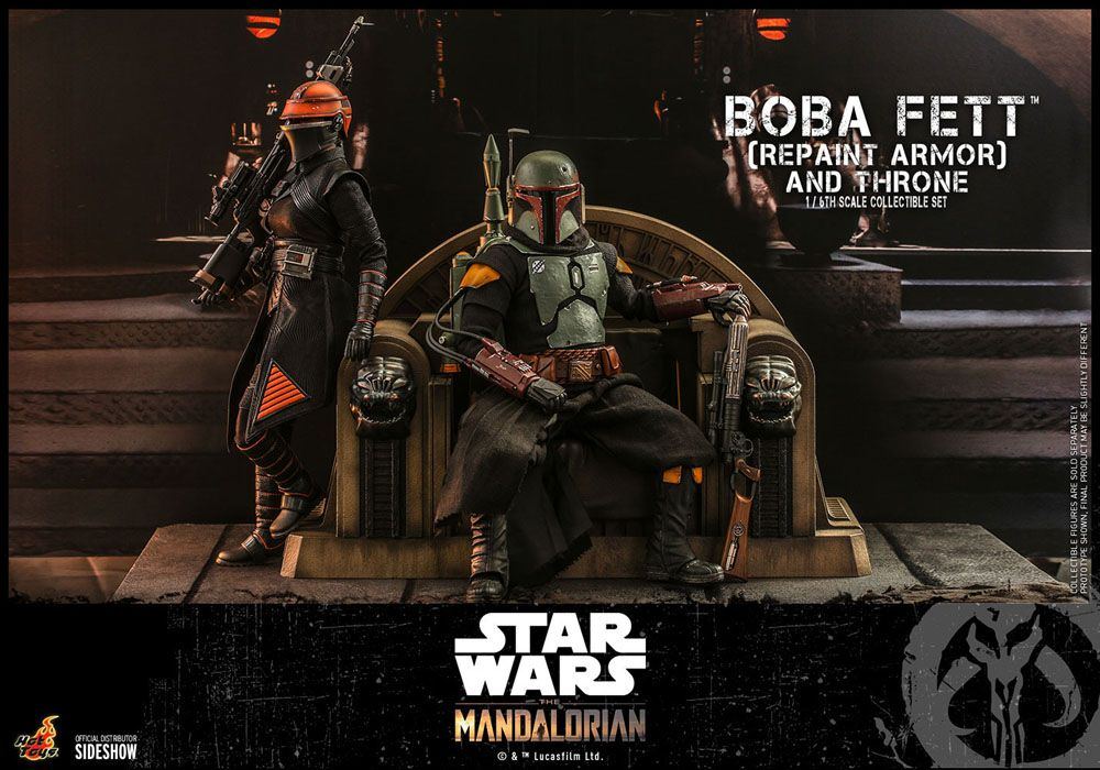 Star Wars The Mandalorian Action Figure 1/6 Boba Fett (Repaint Armor) and Throne 30cm - Action Figures - Hot Toys - Hobby Figures UK