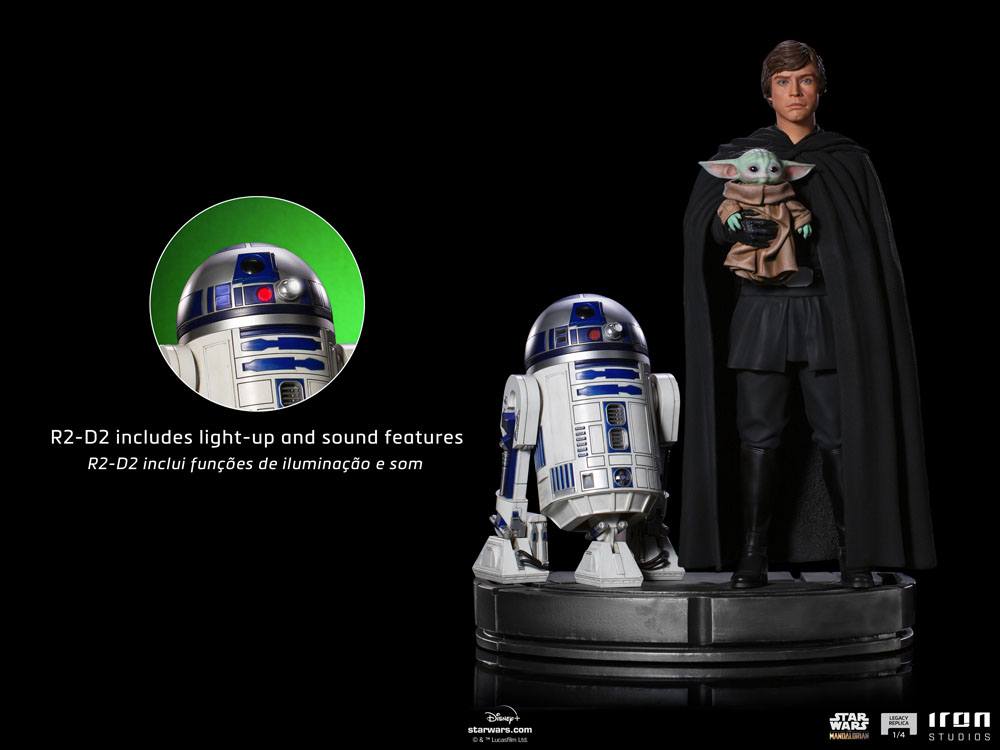 Star Wars The Mandalorian Legacy Replica Statue 1/4 Luke Skywalker, R2-D2 & Grogu 54cm - Scale Statue - Iron Studios - Hobby Figures UK