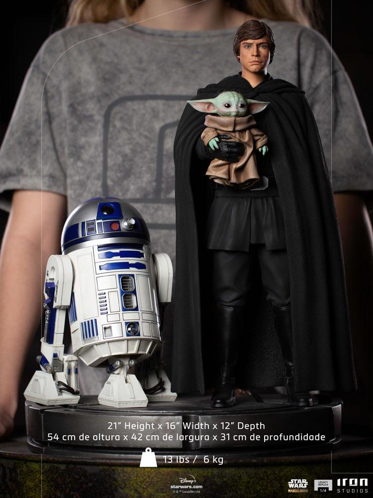 Star Wars The Mandalorian Legacy Replica Statue 1/4 Luke Skywalker, R2-D2 & Grogu 54cm - Scale Statue - Iron Studios - Hobby Figures UK