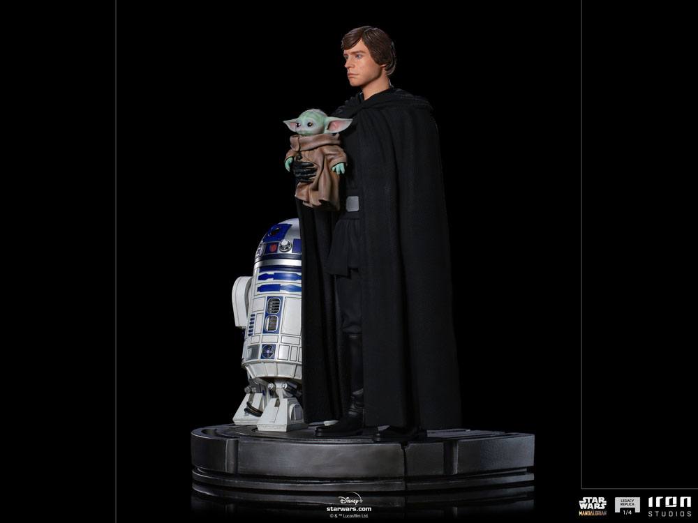 Star Wars The Mandalorian Legacy Replica Statue 1/4 Luke Skywalker, R2-D2 & Grogu 54cm - Scale Statue - Iron Studios - Hobby Figures UK