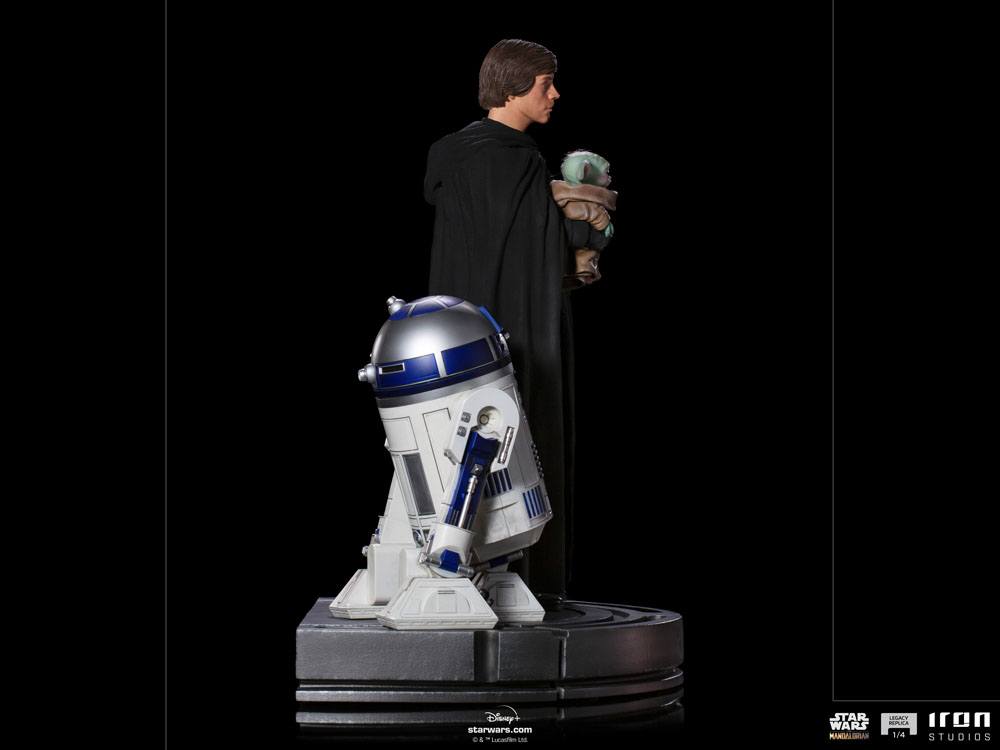 Star Wars The Mandalorian Legacy Replica Statue 1/4 Luke Skywalker, R2-D2 & Grogu 54cm - Scale Statue - Iron Studios - Hobby Figures UK