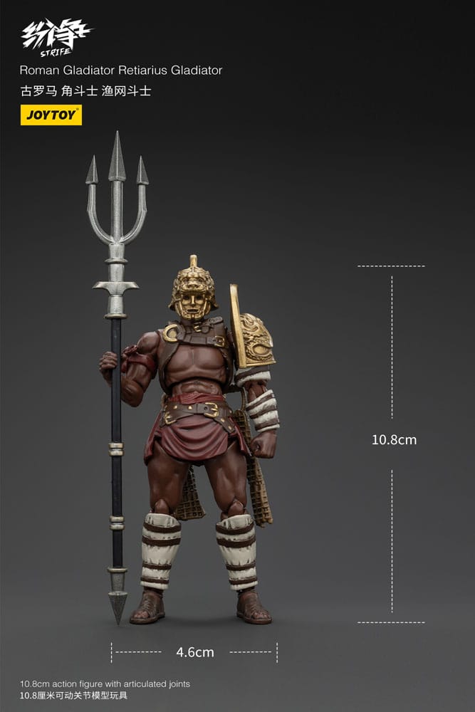 Strife Action Figure 1/18 Roman Gladiator Retiarius Gladiator 11cm - Action Figures - Joy Toy (CN) - Hobby Figures UK