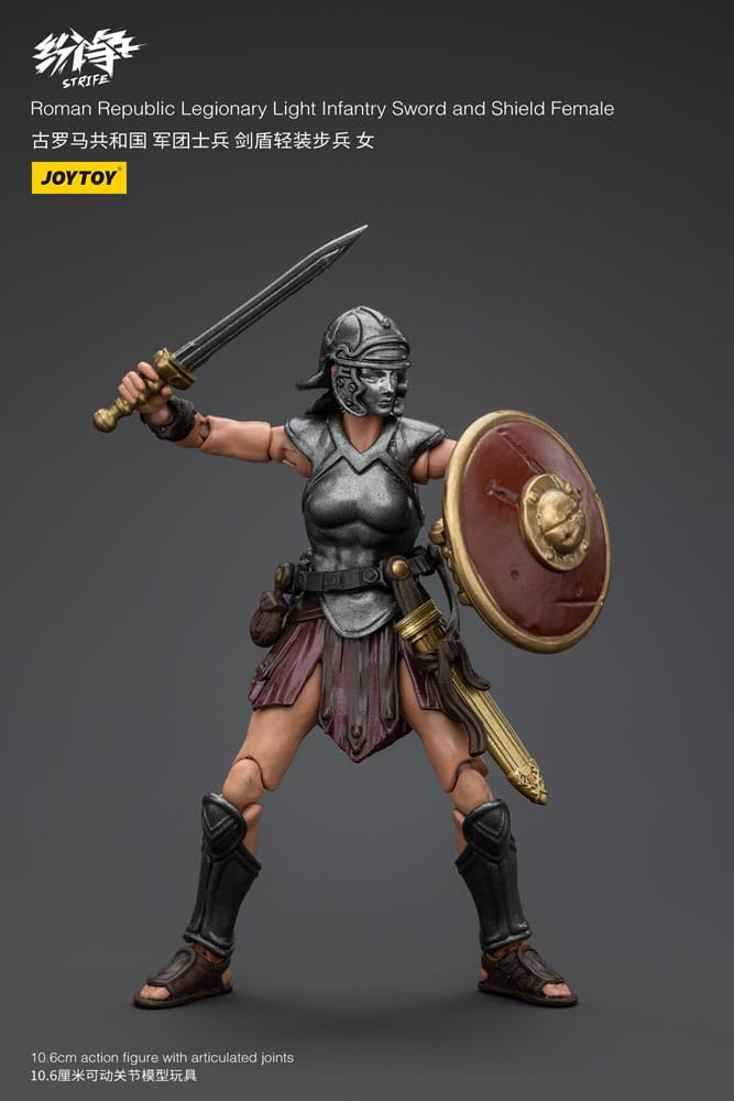 Strife Action Figure 1/18 Roman Republic Legionary Light Infantry Sword and Shield Female 11cm - Action Figures - Joy Toy (CN) - Hobby Figures UK