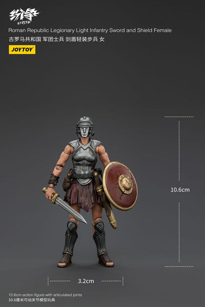 Strife Action Figure 1/18 Roman Republic Legionary Light Infantry Sword and Shield Female 11cm - Action Figures - Joy Toy (CN) - Hobby Figures UK