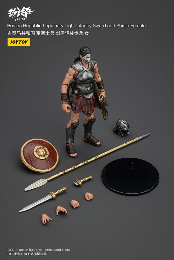 Strife Action Figure 1/18 Roman Republic Legionary Light Infantry Sword and Shield Female 11cm - Action Figures - Joy Toy (CN) - Hobby Figures UK