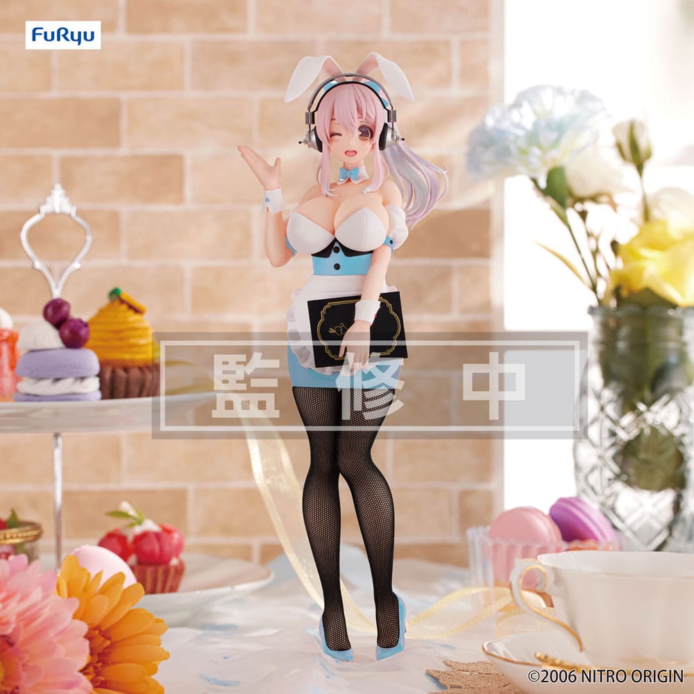 Super Sonico BiCute Bunnies PVC Statue Waitress Light Blue Color Ver. 28cm - Scale Statue - Furyu - Hobby Figures UK
