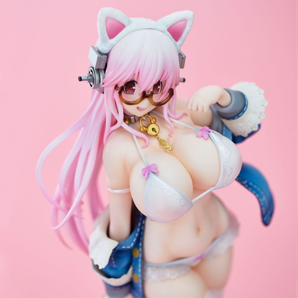 Super Sonico PVC Statue Super Sonico White Cat Ver. 27cm - Scale Statue - Union Creative - Hobby Figures UK