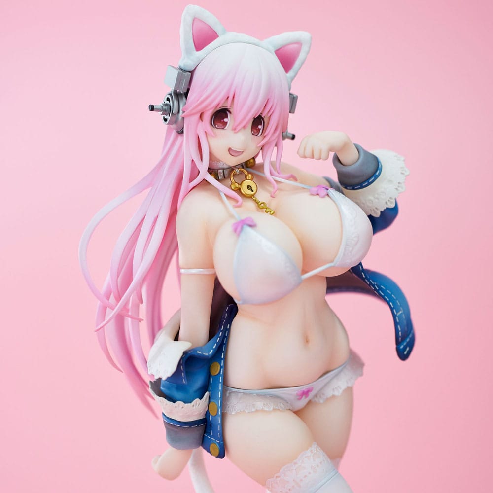 Super Sonico PVC Statue Super Sonico White Cat Ver. 27cm - Scale Statue - Union Creative - Hobby Figures UK