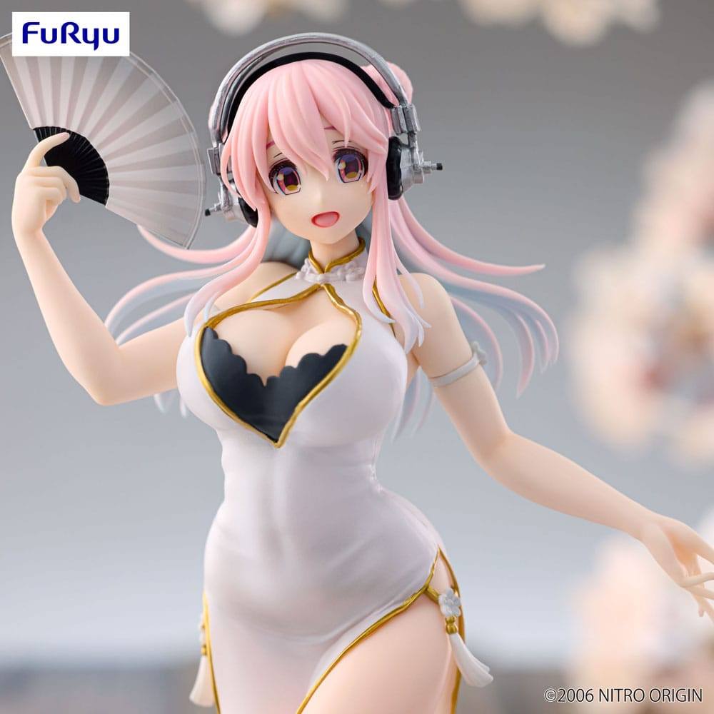 Super Sonico Trio-Try-iT PVC Statue White China Dress Ver. 21cm - Scale Statue - Furyu - Hobby Figures UK