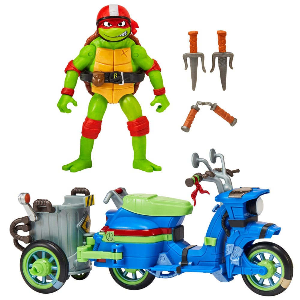 Teenage Mutant Ninja Turtles: Mutant Mayhem Action Figure Raphael & Scooter with Sidecar 11cm - Action Figures - Playmates - Hobby Figures UK