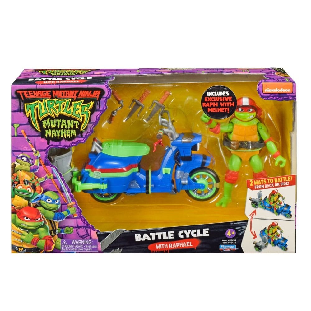 Teenage Mutant Ninja Turtles: Mutant Mayhem Action Figure Raphael & Scooter with Sidecar 11cm - Action Figures - Playmates - Hobby Figures UK
