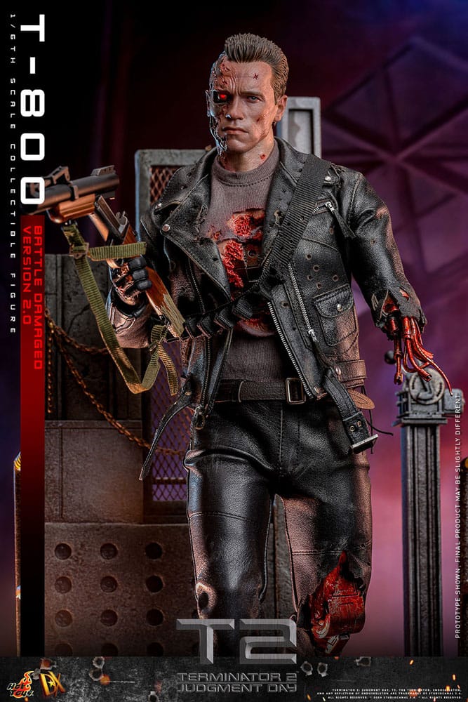 Terminator 2 Movie Masterpiece Action Figure 1/6 T-800 Battle Damaged Version 2.0 32cm - Action Figures - Hot Toys - Hobby Figures UK