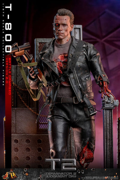 Terminator 2 Movie Masterpiece Action Figure 1/6 T-800 Battle Damaged Version 2.0 32cm - Action Figures - Hot Toys - Hobby Figures UK