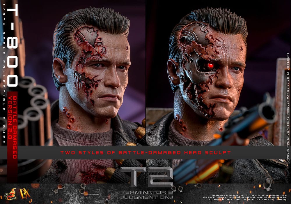 Terminator 2 Movie Masterpiece Action Figure 1/6 T-800 Battle Damaged Version 2.0 32cm - Action Figures - Hot Toys - Hobby Figures UK