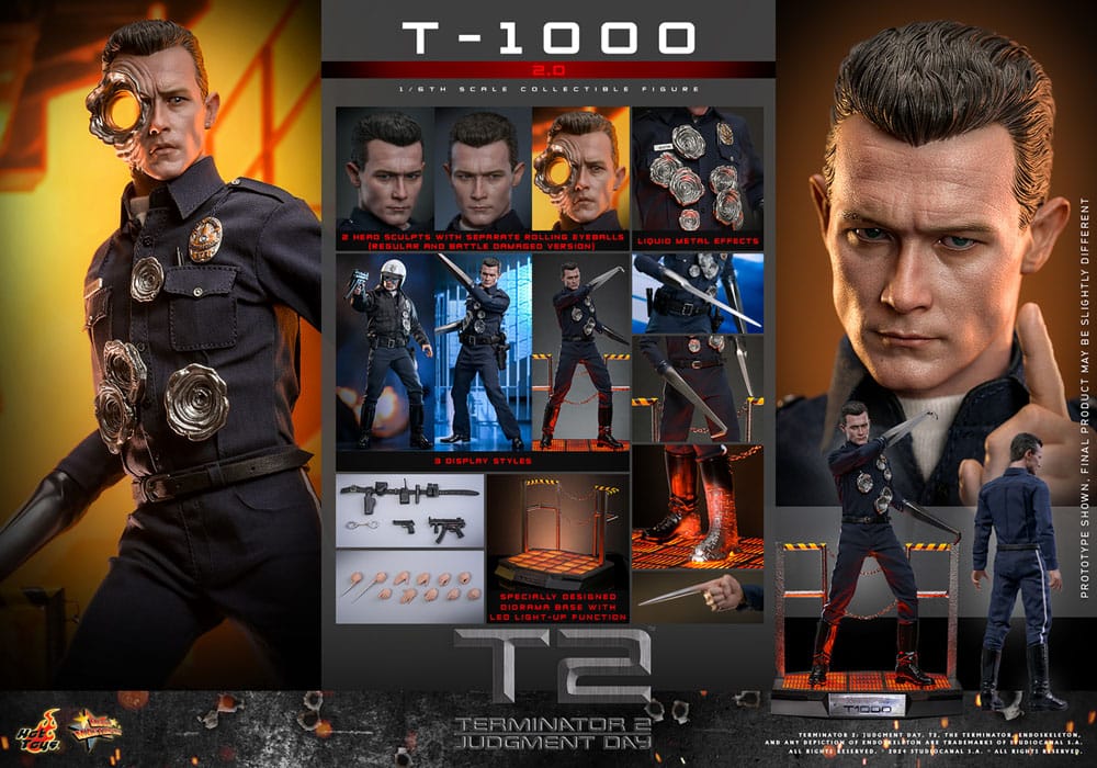 Terminator 2 Movie Masterpiece Action Figure 1/6 T-1000 (2.0) 31cm - Action Figures - Hot Toys - Hobby Figures UK