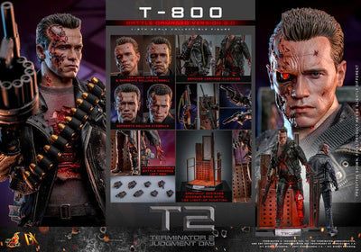 Terminator 2 Movie Masterpiece Action Figure 1/6 T-800 Battle Damaged Version 2.0 32cm - Action Figures - Hot Toys - Hobby Figures UK