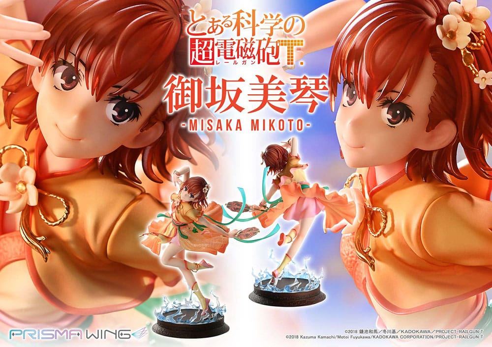 To Aru Kagaku no Railgun Prisma Wing PVC Statue 1/7 Misaka Mikoto 22cm - Scale Statue - Prime 1 Studio - Hobby Figures UK