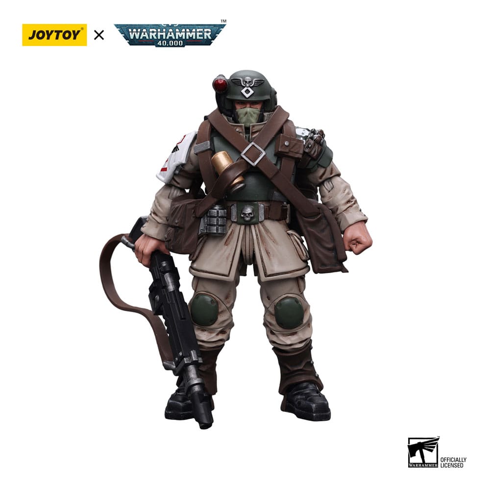 Warhammer 40k Action Figure 1/18 Astra Militarum Cadian Command Squad Veteran with Medi-pack 12cm - Action Figures - Joy Toy (CN) - Hobby Figures UK