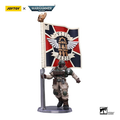 Warhammer 40k Action Figure 1/18 Astra Militarum Cadian Command Squad Veteran with Regimental Standard 12cm - Action Figures - Joy Toy (CN) - Hobby Figures UK