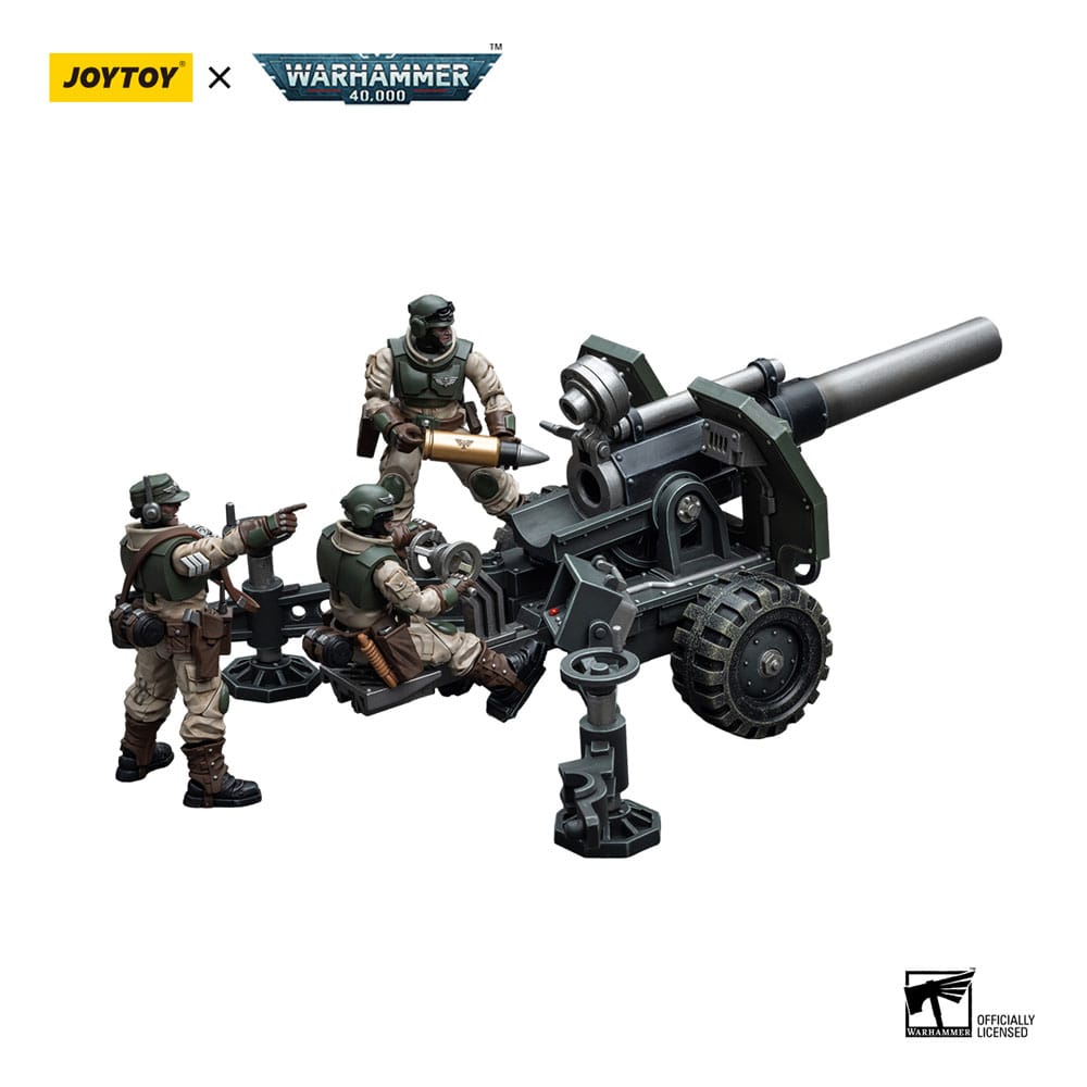 Warhammer 40k Action Figure 1/18 Astra Militarum Ordnance Team with Bombast Field Gun 12cm - Action Figures - Joy Toy (CN) - Hobby Figures UK