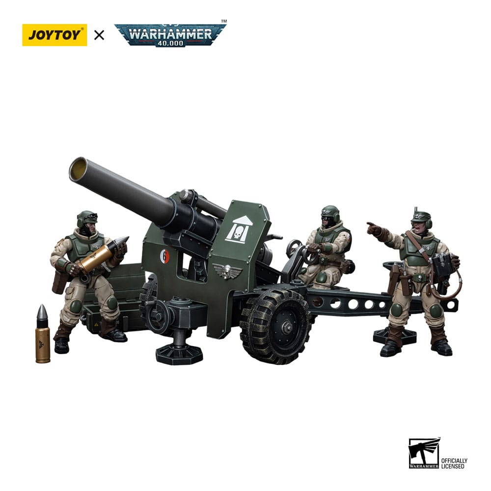 Warhammer 40k Action Figure 1/18 Astra Militarum Ordnance Team with Bombast Field Gun 12cm - Action Figures - Joy Toy (CN) - Hobby Figures UK