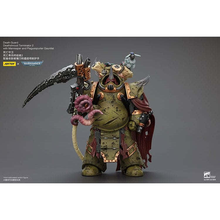 Warhammer 40k Action Figure 1/18 Death Guard Deathshroud Terminator 2 with Manreaper and Plaguespurter Gauntlet 14cm - Action Figures - Joy Toy (CN) - Hobby Figures UK