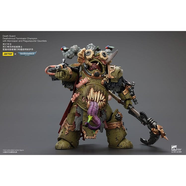 Warhammer 40k Action Figure 1/18 Death Guard Deathshroud Terminator Championwith Manreaper and Plaguespurter Gauntlets 14cm - Action Figures - Joy Toy (CN) - Hobby Figures UK