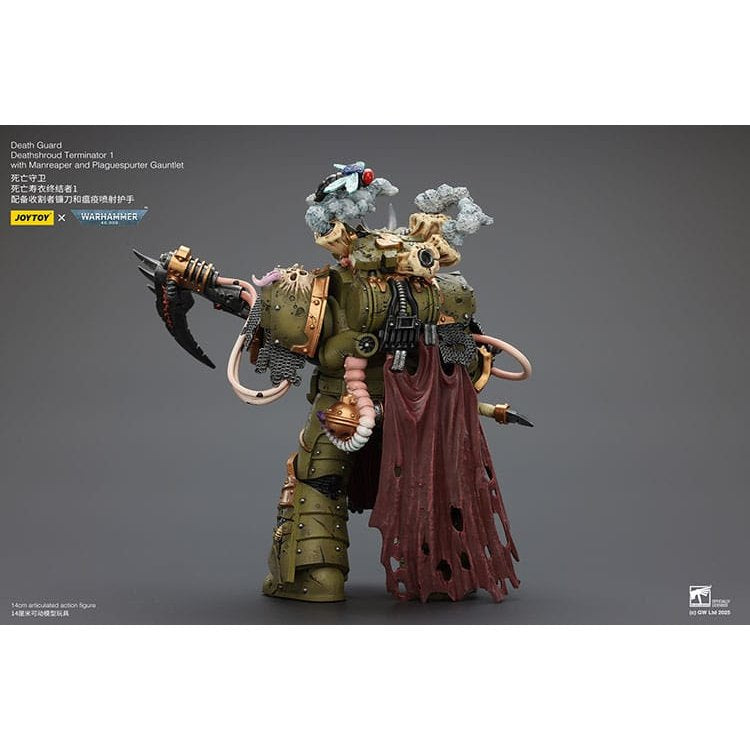 Warhammer 40k Action Figure 1/18 Death Guard Deathshroud Terminator 1 with Manreaper and Plaguespurter Gauntlet 14cm - Action Figures - Joy Toy (CN) - Hobby Figures UK