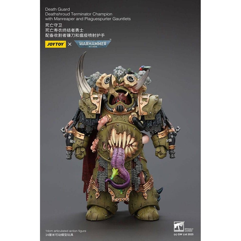 Warhammer 40k Action Figure 1/18 Death Guard Deathshroud Terminator Championwith Manreaper and Plaguespurter Gauntlets 14cm - Action Figures - Joy Toy (CN) - Hobby Figures UK