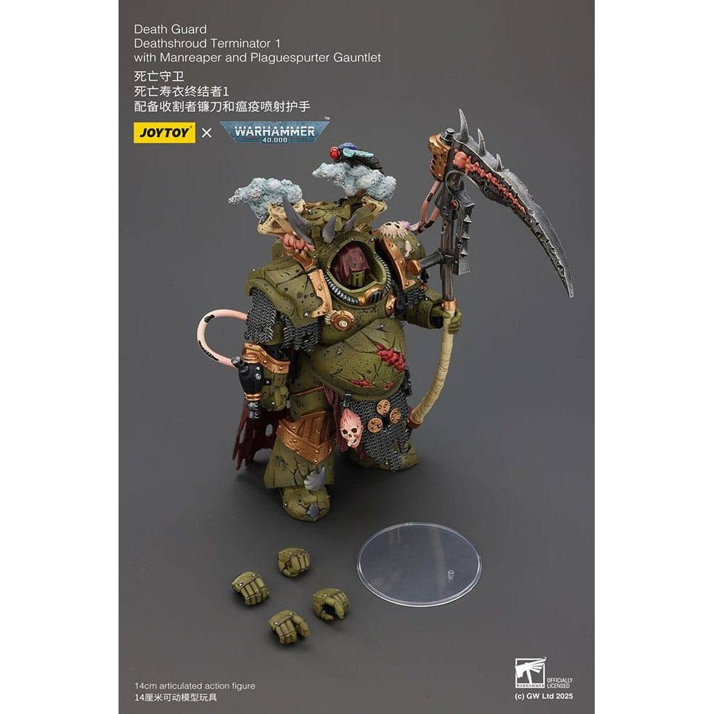 Warhammer 40k Action Figure 1/18 Death Guard Deathshroud Terminator 1 with Manreaper and Plaguespurter Gauntlet 14cm - Action Figures - Joy Toy (CN) - Hobby Figures UK